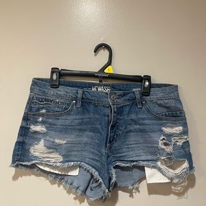 REWASH VINTAGE REUNION LOW RISE DENIM SHORTS
